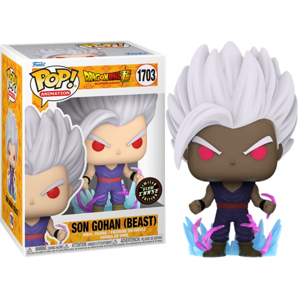 Funko Pop: Dragon Ball Super: Super Hero Son Gohan  Beast   Chase Ver   1703 Animation Vinyl Figure 9cm