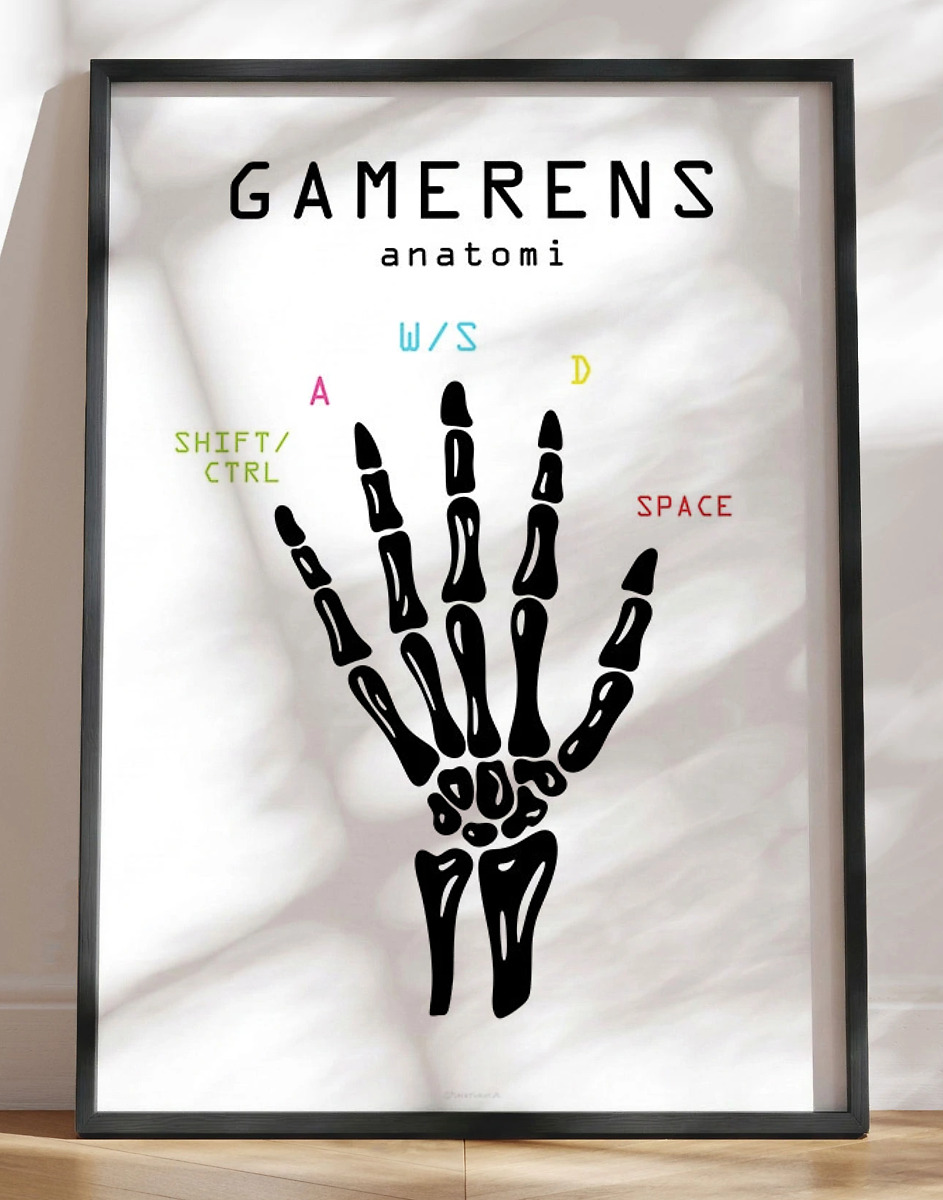 Gamer Plakat Gamer Anatomy