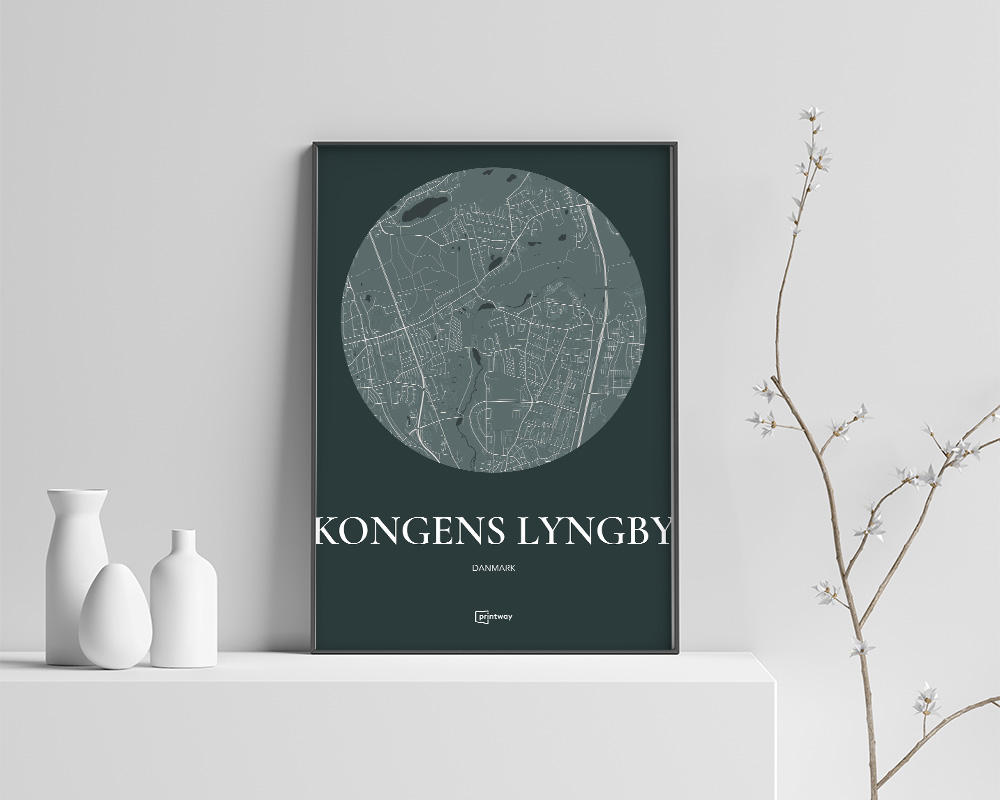 Kongens Lyngby Plakaten Rundt Kort Skovgrøn 70 100 Cm B1