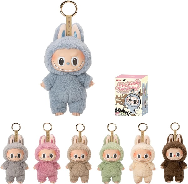 Labubu: The Monsters V1: Exciting Macaron Vinyl Face Plush Doll Pendant Blindbox