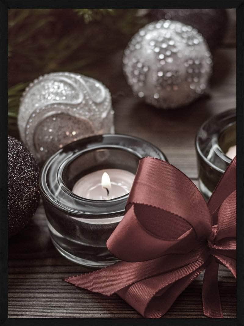 Lys Med Rød Sløjfe Juleplakat