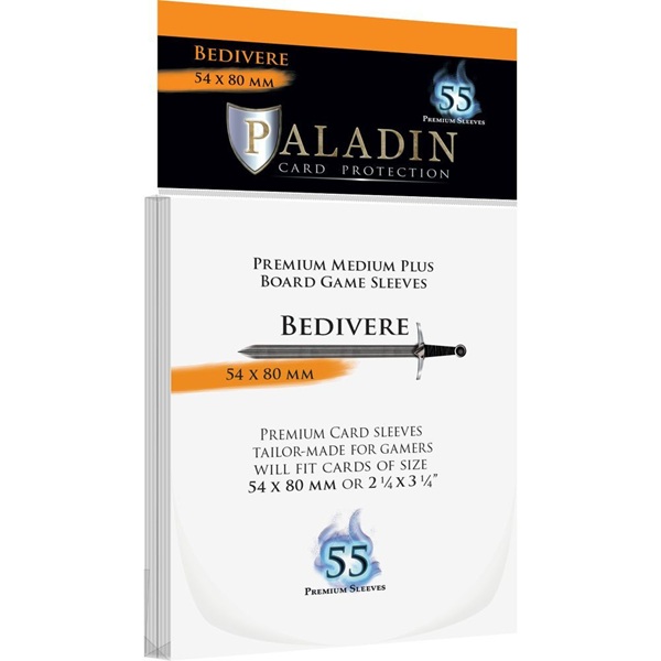 Paladin Sleeves Bedivere Premium Medium Plus 54x80mm Clear Transparent 55 Kortlommer
