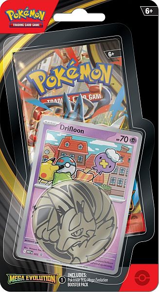 Pokemon Blister Pack  -pack Checklane Blister:   Mega Evolution: Base Set Booster Pakke   Drifloon Black Star Promo   Pokemon   195 184 Nt
