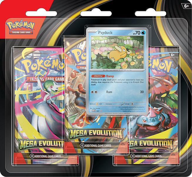 Pokemon Blister Pack  -pack:   Mega Evolution: Base Set Booster Pakker   Psyduck Black Star Promo
