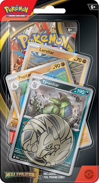 Pokemon Blister Pack  -pack Premium Checklane Blister:   Mega Evolution: Base Set Booster Pakke   Tyranitar Line Promos     195 184 Nt