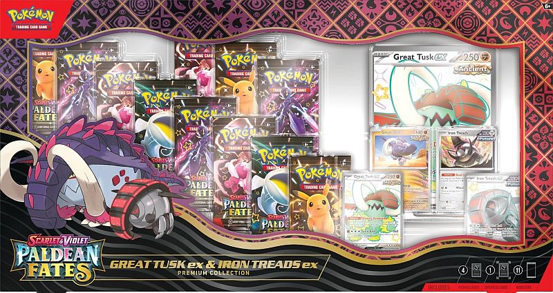 Pokemon Great Tusk Ex   Iron Treads Ex Premium Collection