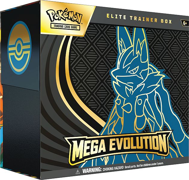 Pokemon Mega Evolution: Base Set Elite Trainer Box Mega Lucario Riolu Boks Med Boosters Promokort Tilbeh 195 184