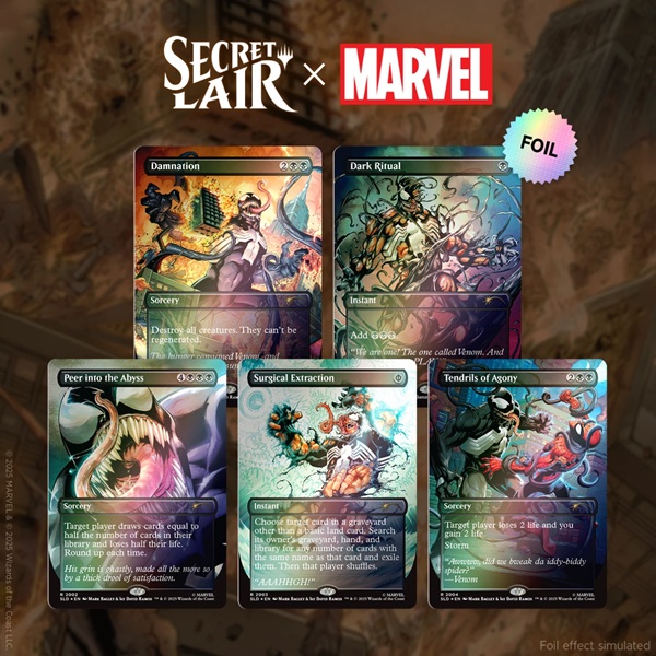 Secret Lair Drop Series  2025 : Marvel   Spider-man Superdrop: Secret Lair   Marvel 226 128 153   Spider-man: Venom Unleashed  Colors   Foil