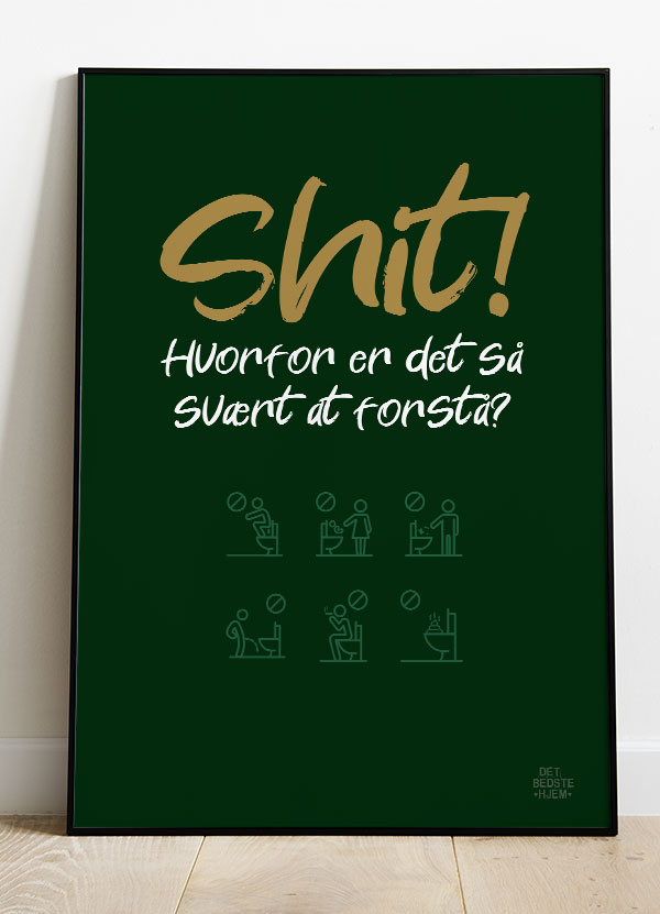 Shit Hvorfor Er Det Så Svært At Forstå Toilet Plakat 21   29    A4  Kr  199 -