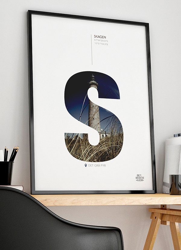Skagen-plakat Det Grå Fyr 21   29    A4  Kr  199 -