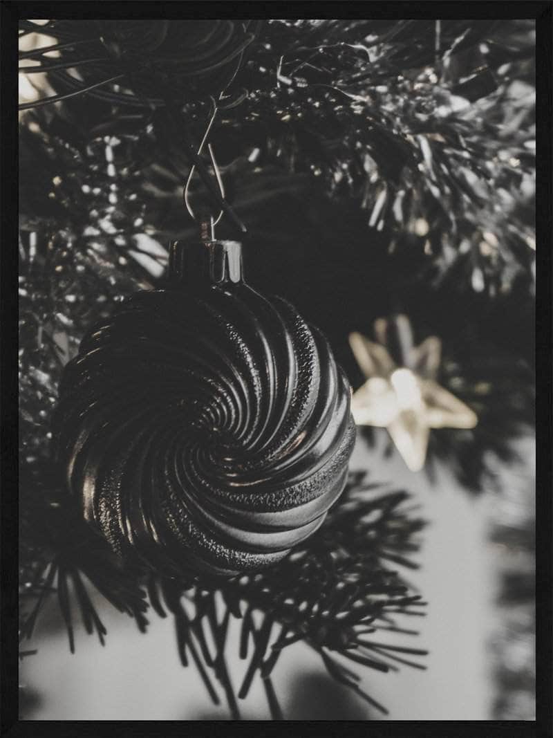 Sort Julekugle Juleplakat