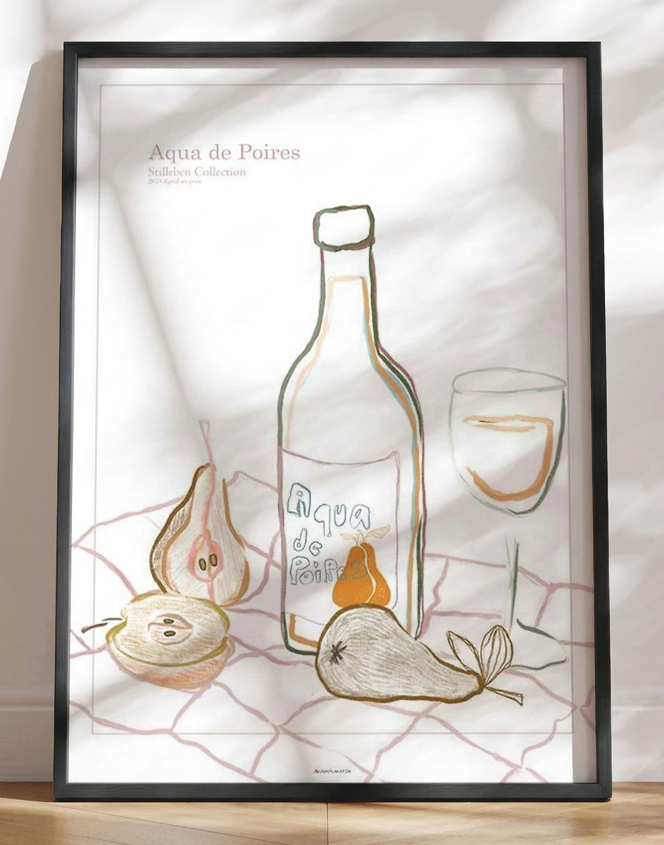 Stilleben Kunstplakat Aqua De Poires