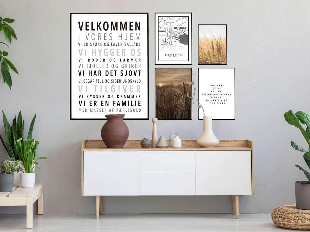 Velkommen Hjem Billedvæg