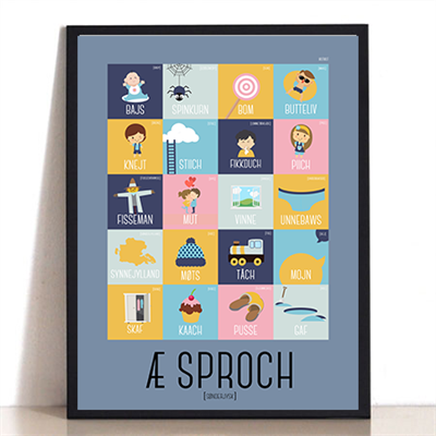 Sproch Blå Plakat