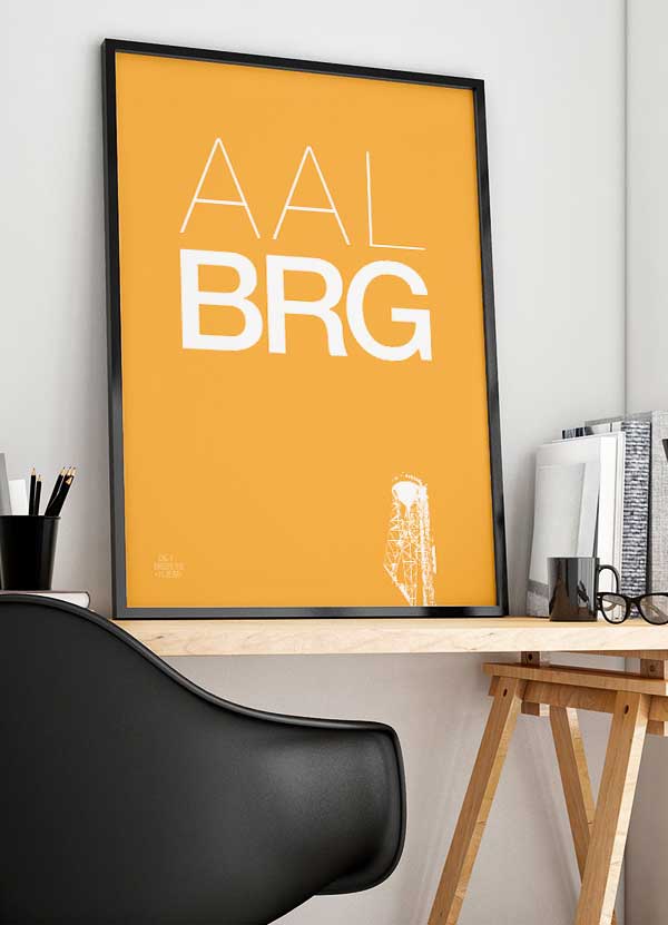 Aalborg-plakat Med Aalborg Tårnet 21   29    A4  Kr  199 -