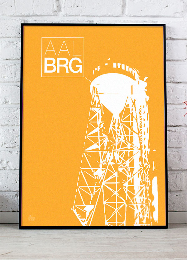 Aalborg-plakat Med Aalborg Tårnet  Stor  21   29    A4  Kr  199 -
