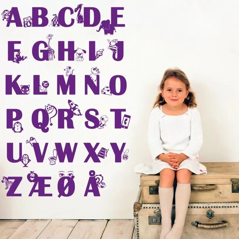 Alfabet Med Figurer Wallsticker
