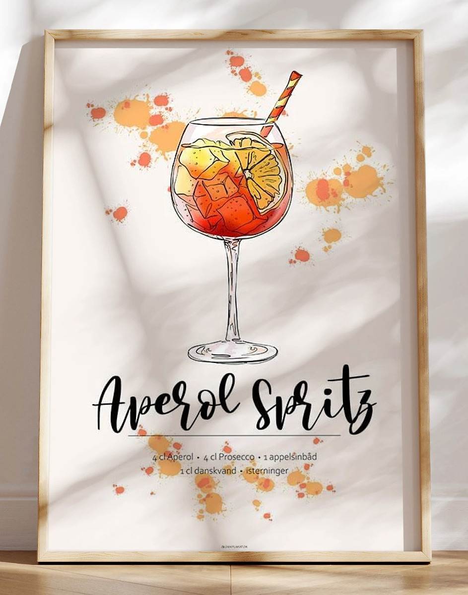 Aperol Spritz Opskrift Plakat