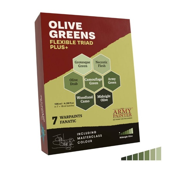 Army Painter Warpaints Fanatic: Olive Greens Flexible Triad Plus  Wp8091