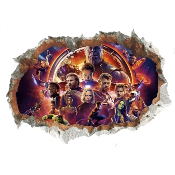 Avengers Endgame Wallsticker  Hul   Væggen  70x50cm