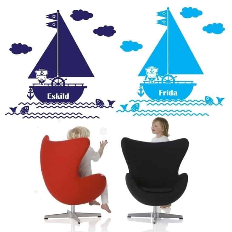 Båd Med Eget Navn Wallsticker