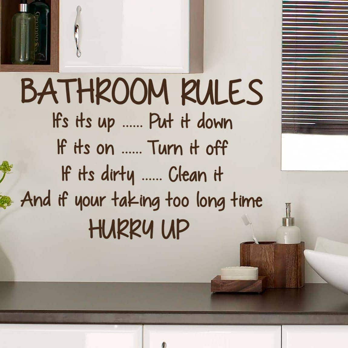 Bathroom Rules Wallsticker
