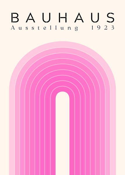 Bauhaus Plakat   Bløde Buer   Rosa