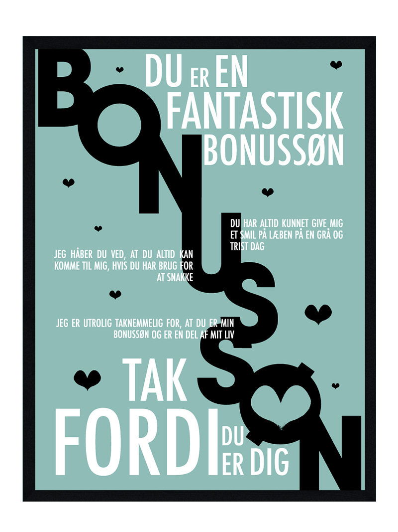 Bonussøn Plakat Personlig Plakat