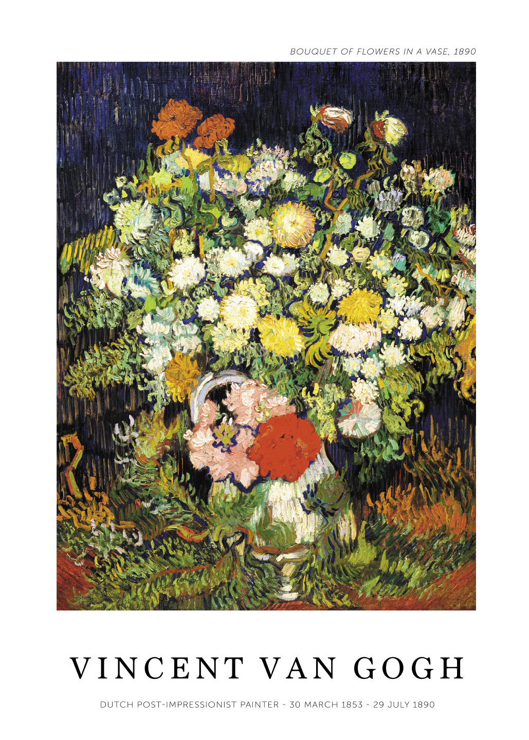 Bouquet Of Flowers In   Vase Af Plakatwerket