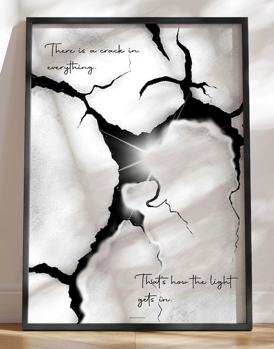 Crack In Everything Plakat Med Inspirerende Citat