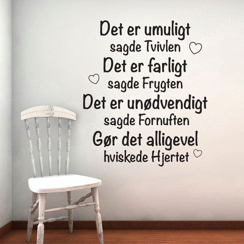 Det Er Umuligt Wallsticker