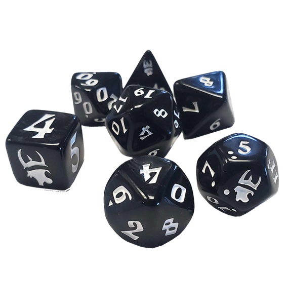Dice Terninges 195 166 Terninger Munchkin Polyhedral Black With White Steve Jackson Games