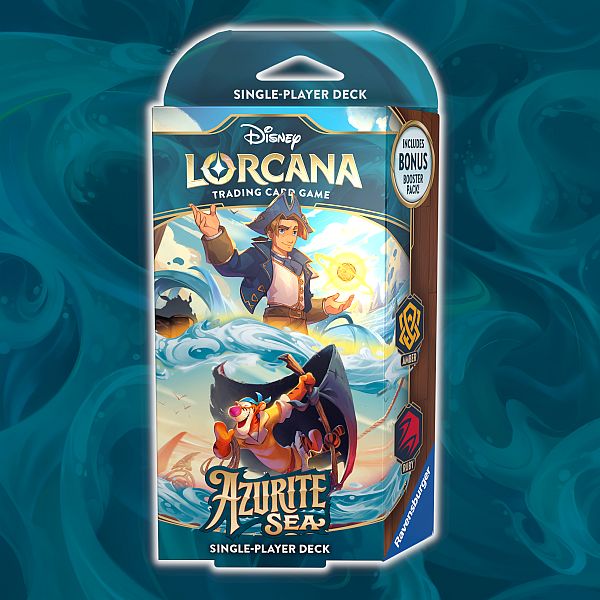 Disney Lorcana Tcg: Set   Azurite Sea Starter Deck: Amber Ruby  Jim   Tigger