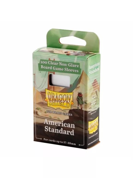 Dragon Shield Deck Protectors Clear Non-glare Board Game Sleeves: American Standard 100 Lommer Dragonshield Sleeves  At-60203