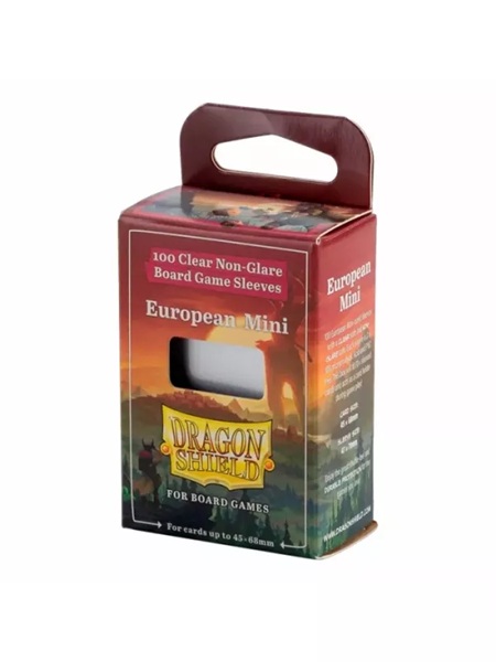 Dragon Shield Deck Protectors Clear Non-glare Board Game Sleeves: European Mini 100 Lommer Dragonshield Sleeves  At-60202