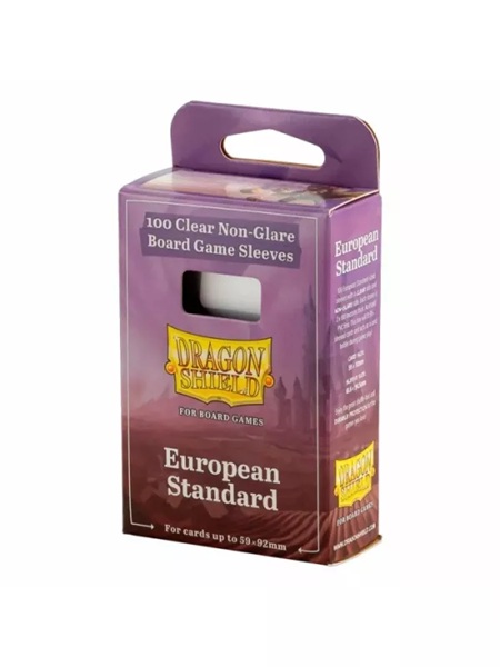 Dragon Shield Deck Protectors Clear Non-glare Board Game Sleeves: European Standard 100 Lommer Dragonshield Sleeves  At-60204