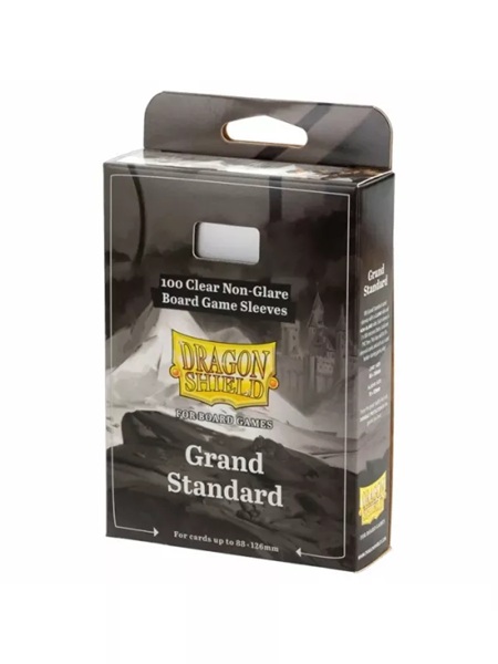 Dragon Shield Deck Protectors Clear Non-glare Board Game Sleeves: Grand Standard 100 Lommer Dragonshield Sleeves  At-60210
