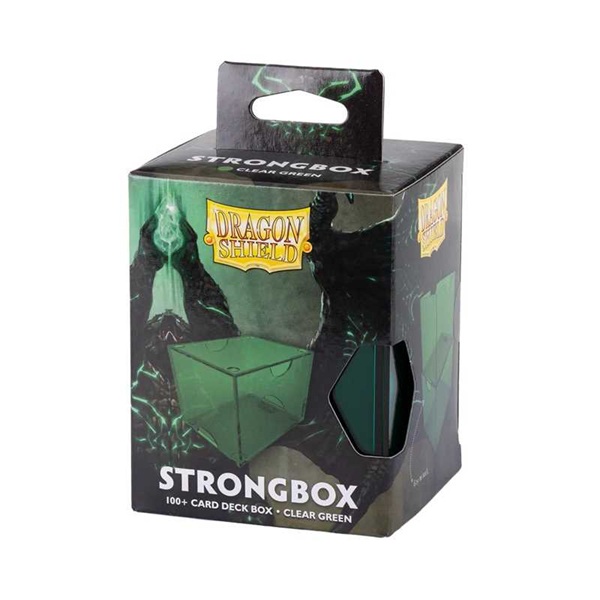 Dragon Shield Strongbox Gaming Deck Box Clear Green Gr 195 184 Holder 100 Kort Dragonshield At-19006