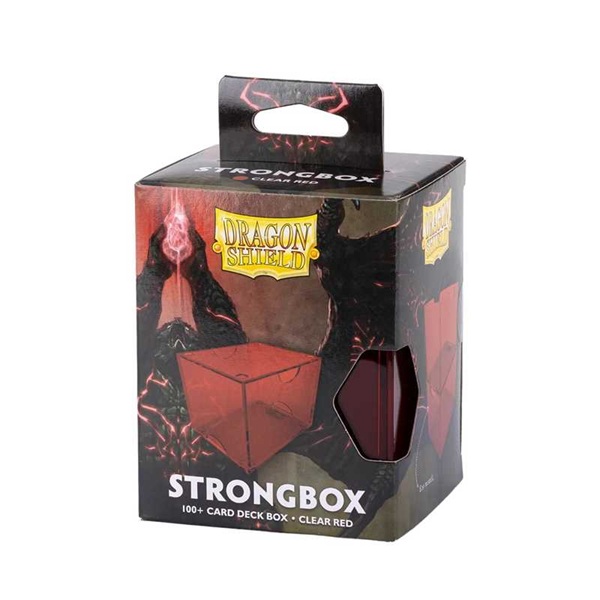 Dragon Shield Strongbox Gaming Deck Box Clear Red 195 184 Holder 100 Kort Dragonshield At-19003