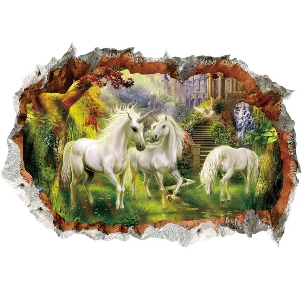 Enhjørning Wallsticker  Hul   Væggen  Enhjørninger   Eventyrland