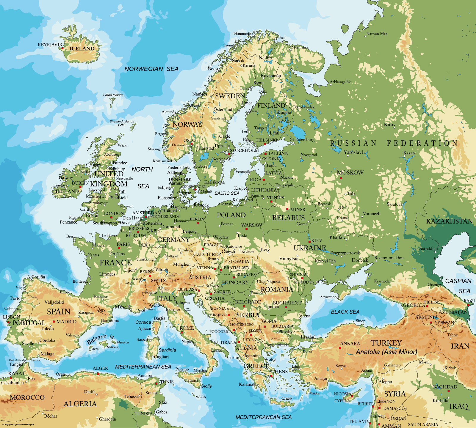 Europakort Af Illux