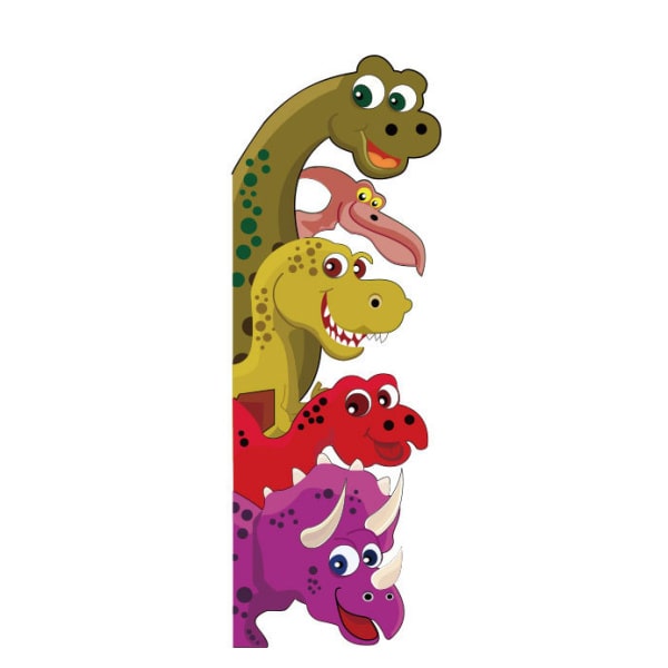 Farverig Wallsticker Med Søde Dinosaurer  Der Kigger Frem