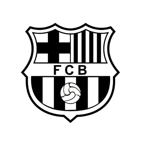 Fc Barcelona Wallsticker  Sort Hvidt Logo  57x57cm