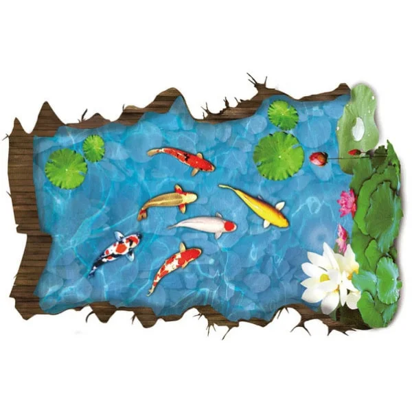 Flot Koi Karpe Floorsticker  Få Et Koi Karpe Bassin   Gulvet