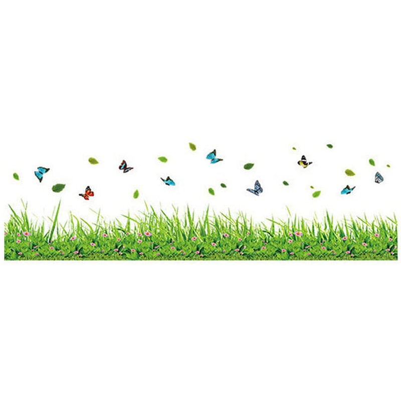 Flot Sommerfugle Wallsticker Med Farverige Sommerfugle På En Eng