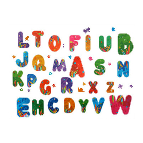 Flot Wallsticker Med Et Farverigt Alfabet Fra   Til