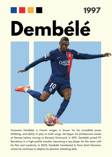 Fodbold Plakat 12 Dembélé