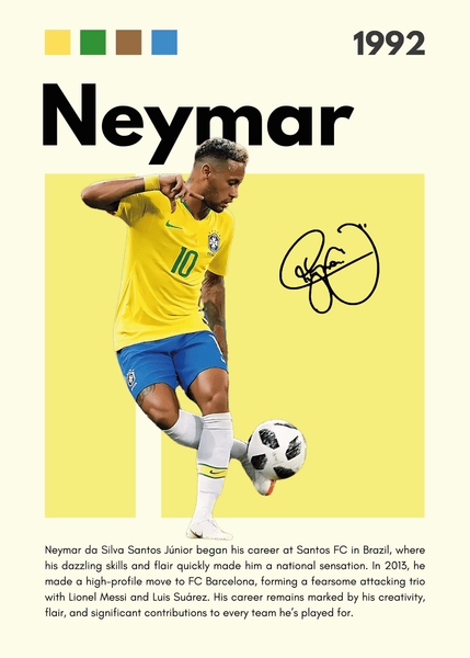 Fodbold Plakat 29 Neymar