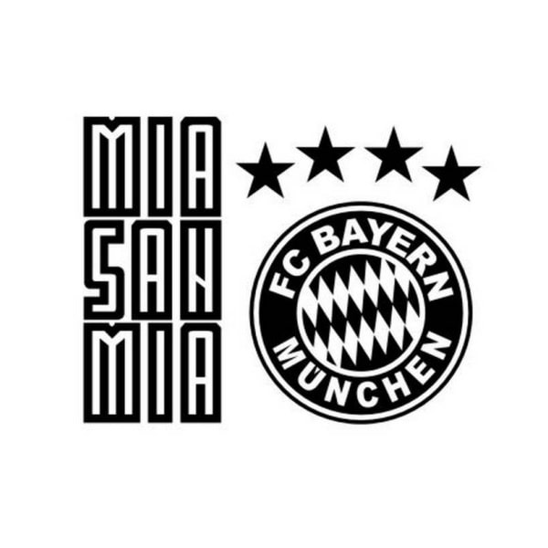 Fodbold Wallsticker  Bayern Munchen Logo Og Motto Mia San Mia