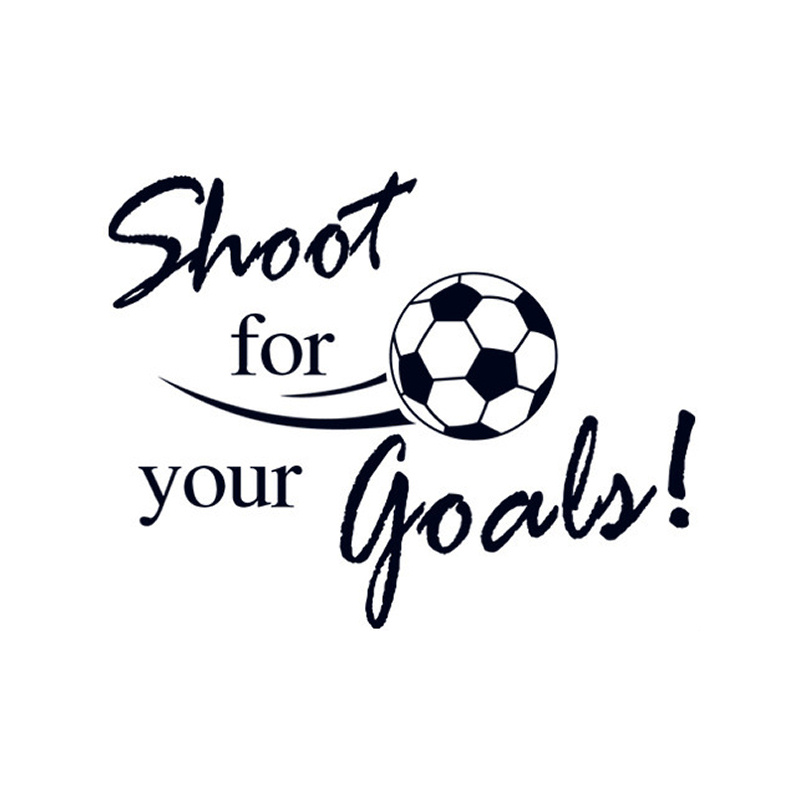 Fodbold Wallsticker  Flyvende Fodbold Shoot For Your Goals  60x80cm